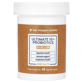 The Vitamin Shoppe, Ultimate 10+ Probiotics（アルティメット10＋プロバイオティクス）、500億CFU、ベジカプセル60粒