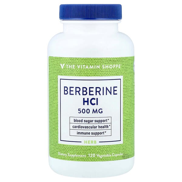 The Vitamin Shoppe, Berberine HCI, 500 mg, 120 Vegetable Capsules — product photo 1