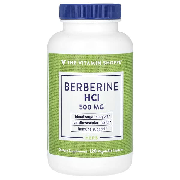 The Vitamin Shoppe, 小檗堿鹽酸鹽，500 毫克，120 粒素食膠囊