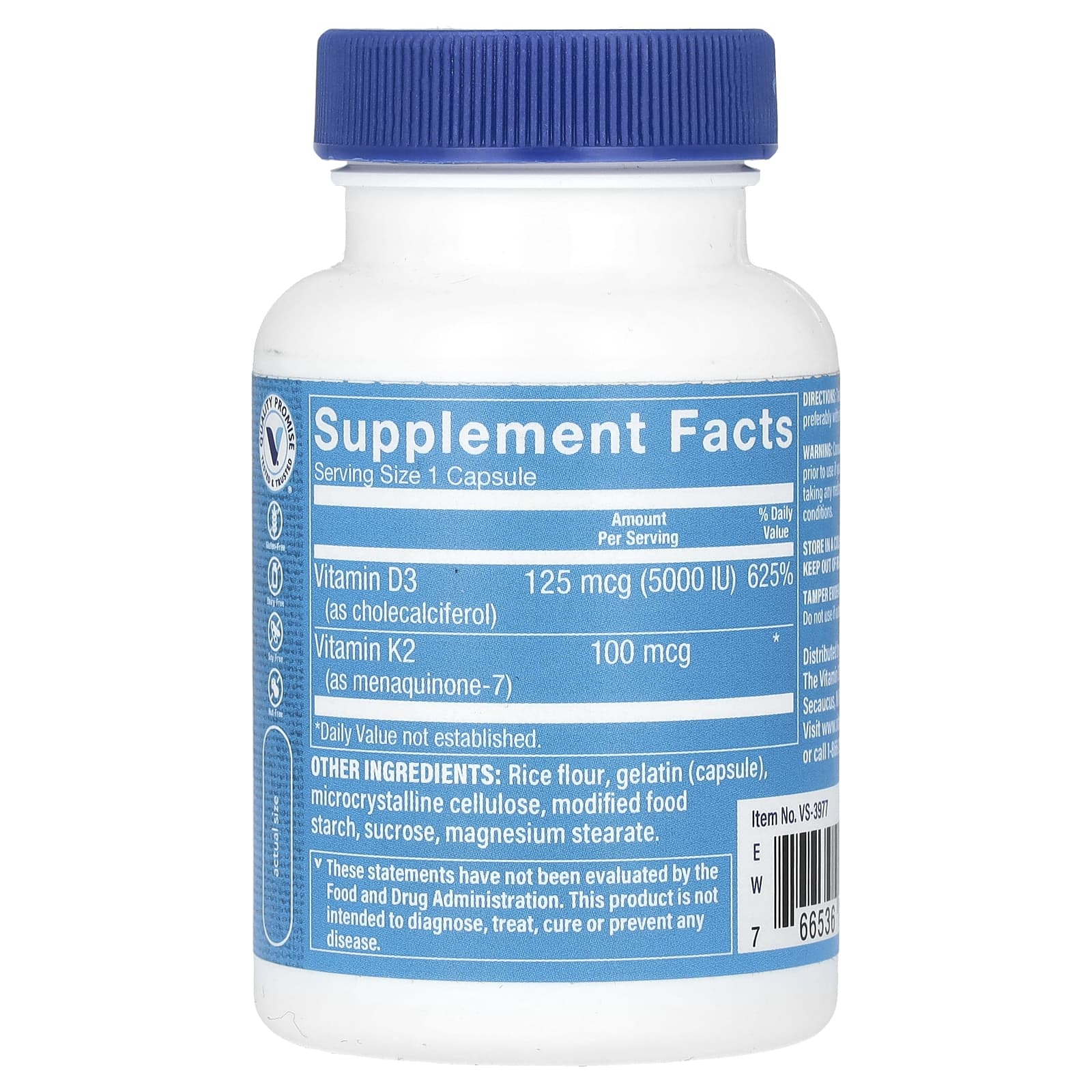 The Vitamin Shoppe, Vitamin D3 & K2, 60 Capsules