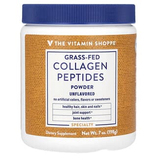 The Vitamin Shoppe, экологически чистые пептиды коллагена от животных травяного откорма, без вкусовых добавок, 198 г (7 унций)