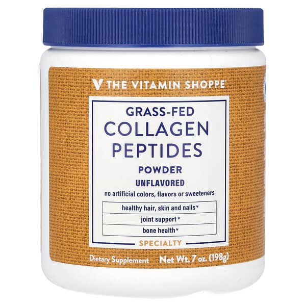The Vitamin Shoppe, 草飼膠原蛋白多肽粉，原味，7 盎司（198 克）