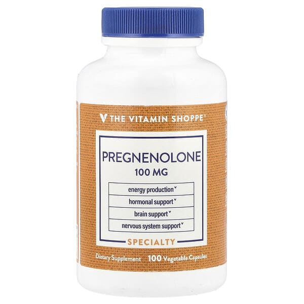 Pregnenolone, 100 mg, 100 Vegetable Capsule