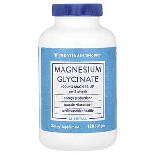 The Vitamin Shoppe, Magnesium Glycinate, 400 mg, 120 Softgel (200 mg per Softgel)