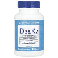 The Vitamin Shoppe, 비타민D3 & K2, 캡슐 120정