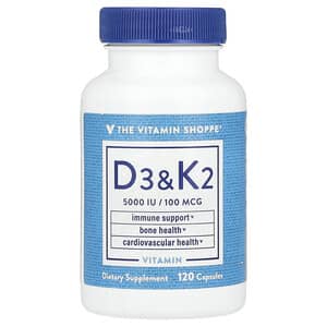 The Vitamin Shoppe, 비타민D3 & K2, 캡슐 120정