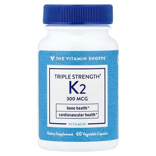 The Vitamin Shoppe (더 비타민 샵), 비타민K2, 3배 강도, 300mcg, 베지 캡슐 60정