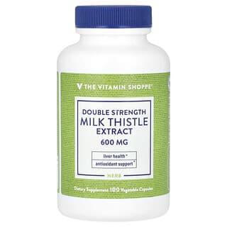 The Vitamin Shoppe, Milk Thistle Extract, Double-Strength, Mariendistelextrakt, doppelte Stärke, 600 mg, 100 pflanzliche Kapseln