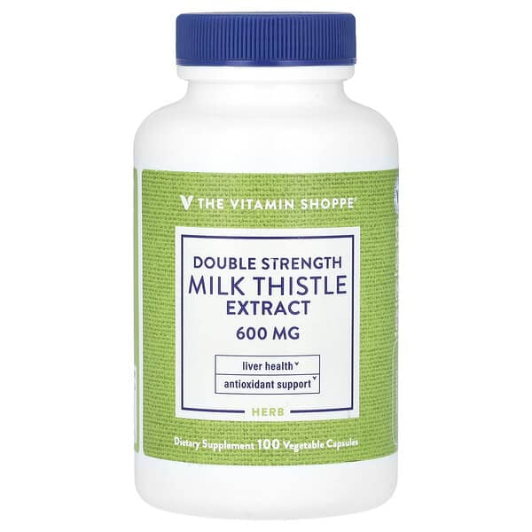 The Vitamin Shoppe, Double Strength Milk Thistle Extract, 600 mg, 100 Vegetable Capsules