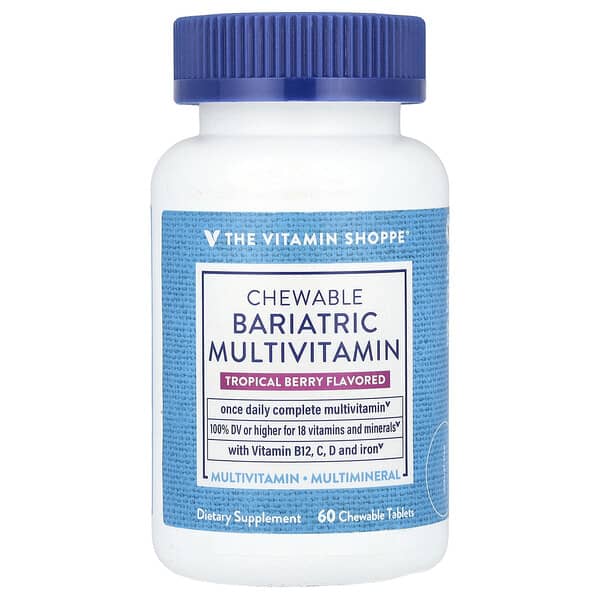 The Vitamin Shoppe Chewable Bariatric Multivitamin, Tropical Berry, 60 Chewable Tablets