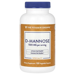 The Vitamin Shoppe, D-manosa, 1500 mg, 120 cápsulas vegetales (500 mg por cápsula)