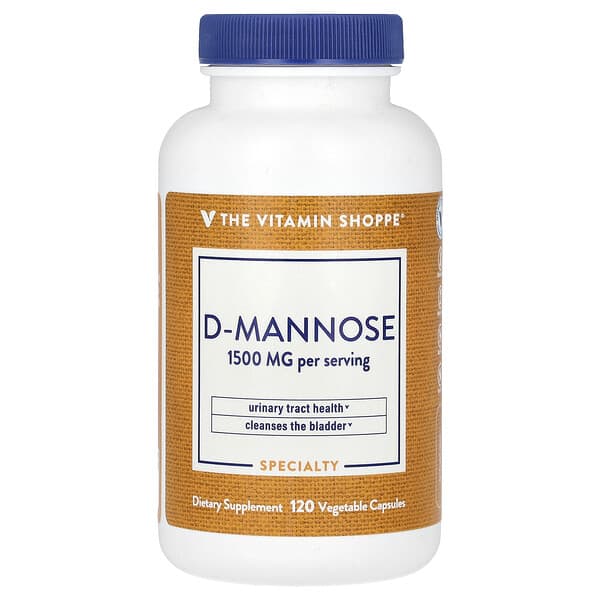 The Vitamin Shoppe, D-Mannose , 1,500 mg , 120 Vegetable Capsules (500 mg per Capsule)