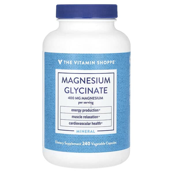 The Vitamin Shoppe, Magnesium Glycinate, 400 mg, 240 Vegetable Capsules