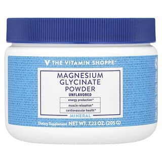 The Vitamin Shoppe, Glicinato de magnesio en polvo, Sin sabor, 205 g (7,23 oz)