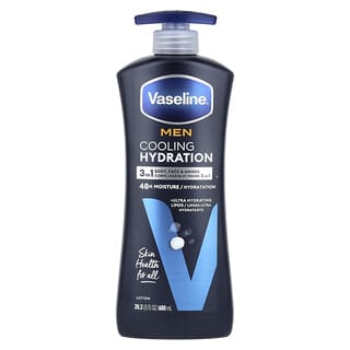 Vaseline, Men, Cooling Hydration, 3 in 1 Body, Face & Hands Lotion, 20.3 fl oz (600 ml)