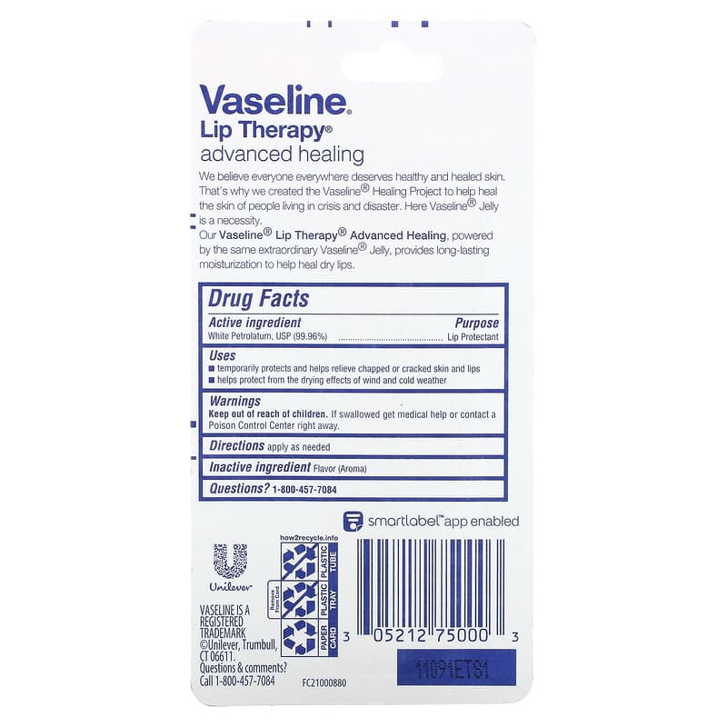 Vaseline® Lip Therapy® Advanced Healing Lip Balm, 0.35 oz - Foods Co.