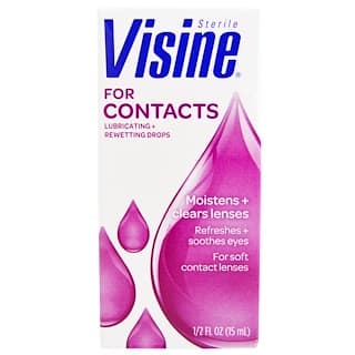 Visine, For Contacts, Lubricating + Rewetting Drops, 1/2 fl oz (15 ml)