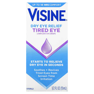 Visine, Soulagement de la sécheresse oculaire, Gouttes oculaires lubrifiantes, Yeux fatigués, 15 ml