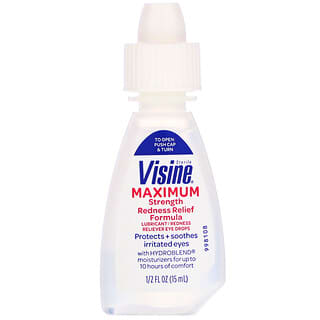 Visine, Lubricant, Redness Reliever Eye Drops, Maximum Strength, Sterile, 1/2 fl oz (15 ml)
