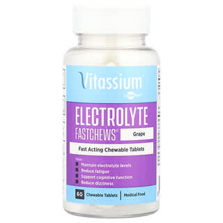 Vitassium, Electrolyte Fastchews®, Uva, 60 comprimidos masticables