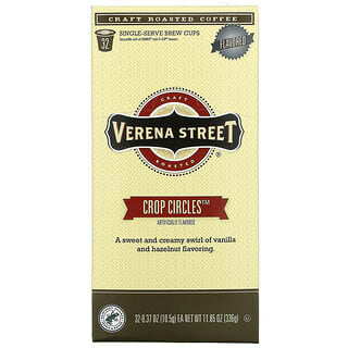 Verena Street, Craft Roasted Coffee, Crop Circles, Flavored, 32 Single-Serve Brew Cups, 0.37 oz (10.5 g) Each