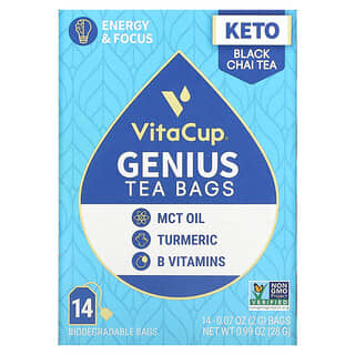 VitaCup, Genius Tea, черный чай, 14 пакетиков по 2 г (0,07 унции)