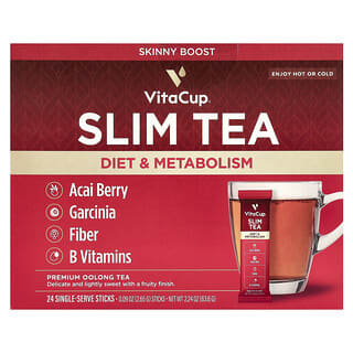 VitaCup, Slim Tea, растворимый чай с суперфудами, чай улун, 24 стика On the Go по 2,65 г (0,09 унции)