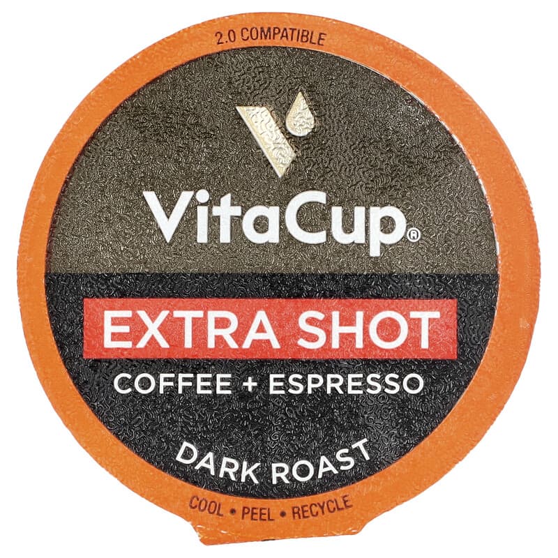 Extra Shot, Coffee + Espresso, Dark Roast, 16 Pods, 0.39 oz (11 g