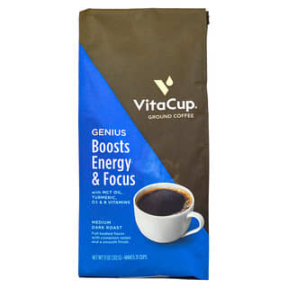 VitaCup, Genius Coffee, Ground, Medium-Dark Roast, 11 oz (312 g)