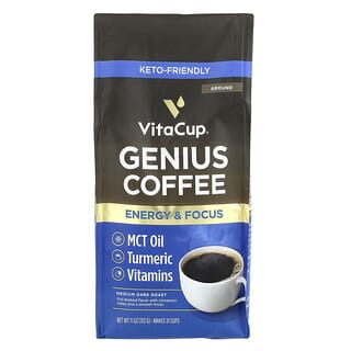 VitaCup, Genius Coffee, Café molido, Tostado oscuro intermedio, 312 g (11 oz)