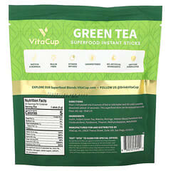VitaCup, Green Tea Superfood Instant Sticks, Unsweetened, 24 On-The-Go Sticks, 0.07 oz (2 g) Each