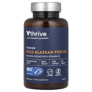 Vthrive, Premium Wild Alaskan Fish Oil, hochwertiges Wild-Alaska-Fischöl, 60 Weichkapseln