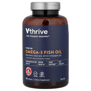 Vthrive, Aceite de pescado prémium con omega-3, 120 cápsulas blandas