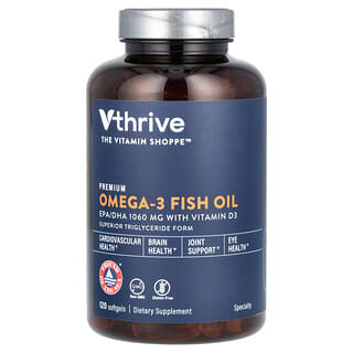 Vthrive, Aceite de pescado prémium con omega-3, 120 cápsulas blandas