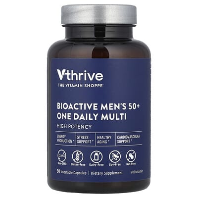 Vthrive, Bioactive Men's 50+ One Daily Multi, 30 Vegetable Capsules