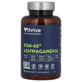 Vthrive, KSM-66 Ginseng indio, 120 cápsulas vegetales