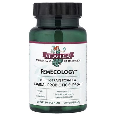 Vitanica, FemEcology™, Probiotic Help for Women's Intimate Areas, 30 Vegan Capsules