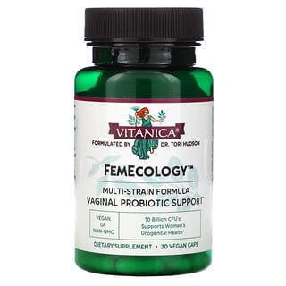 Vitanica, FemEcology, вагинальная пробиотическая поддержка, 10 млрд КОЕ, 30 веганских капсул