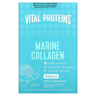 Vital Proteins, كولاجين بحري، خالٍ من النكهات، 20 كيس، 0.35 أونصة (10 جم) كل كيس