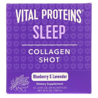 فيتال بروتينز‏, Collagen Shot, Sleep, Blueberry & Lavender, 12 bottles, 2 fl oz (59 ml) Each
