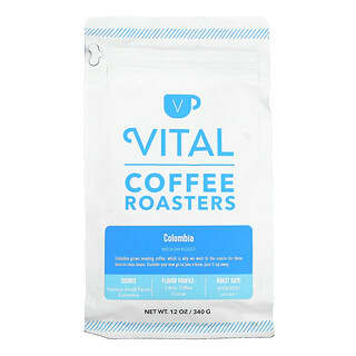 Vital Proteins, محمصات القهوة الحيوية ، كولومبيا ، تحميص متوسط ، 12 أونصة (340 جم)
