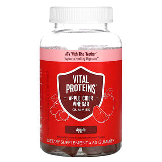 Vital Proteins, アップルサイダービネガーグミ、リンゴ、グミ60粒