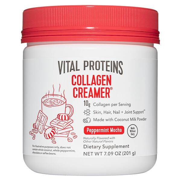 Vital Proteins, Crema con colágeno, Moca de menta, 201 g (7,09 oz)