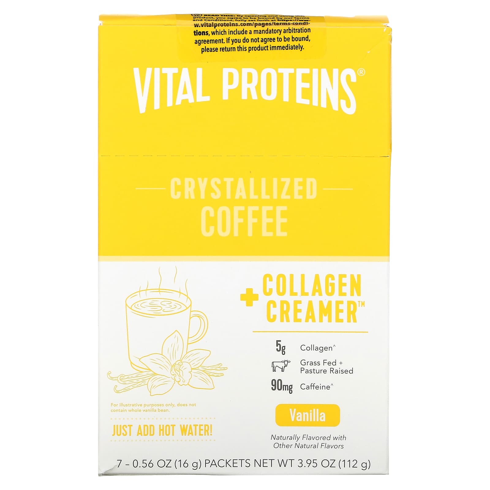 Vital Proteins, Crystallized Coffee + Collagen Creamer, Vanilla, 7 ...