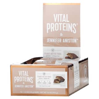 Vital Proteins, Батончик с протеином и коллагеном, помадка с арахисовой пастой, 12 батончиков по 38 г (1,3 унции)