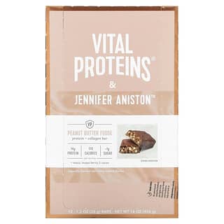 Vital Proteins, Barrita de proteína y colágeno, Fudge de mantequilla de maní, 12 barritas, 38 g (1,3 oz) cada una