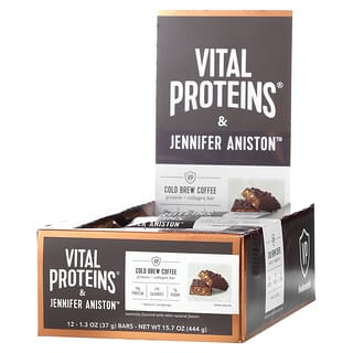 Vital Proteins, Protein + Collagen Bar, Cold Brew Coffee, 12 Bars, 1.3 oz (37 g) Each