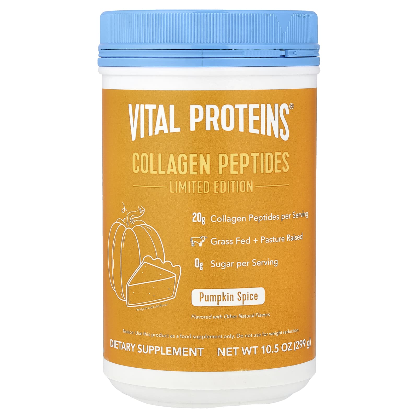Vital Proteins, пептиды коллагена, со вкусом тыквы, 299 г (10,5 унции)