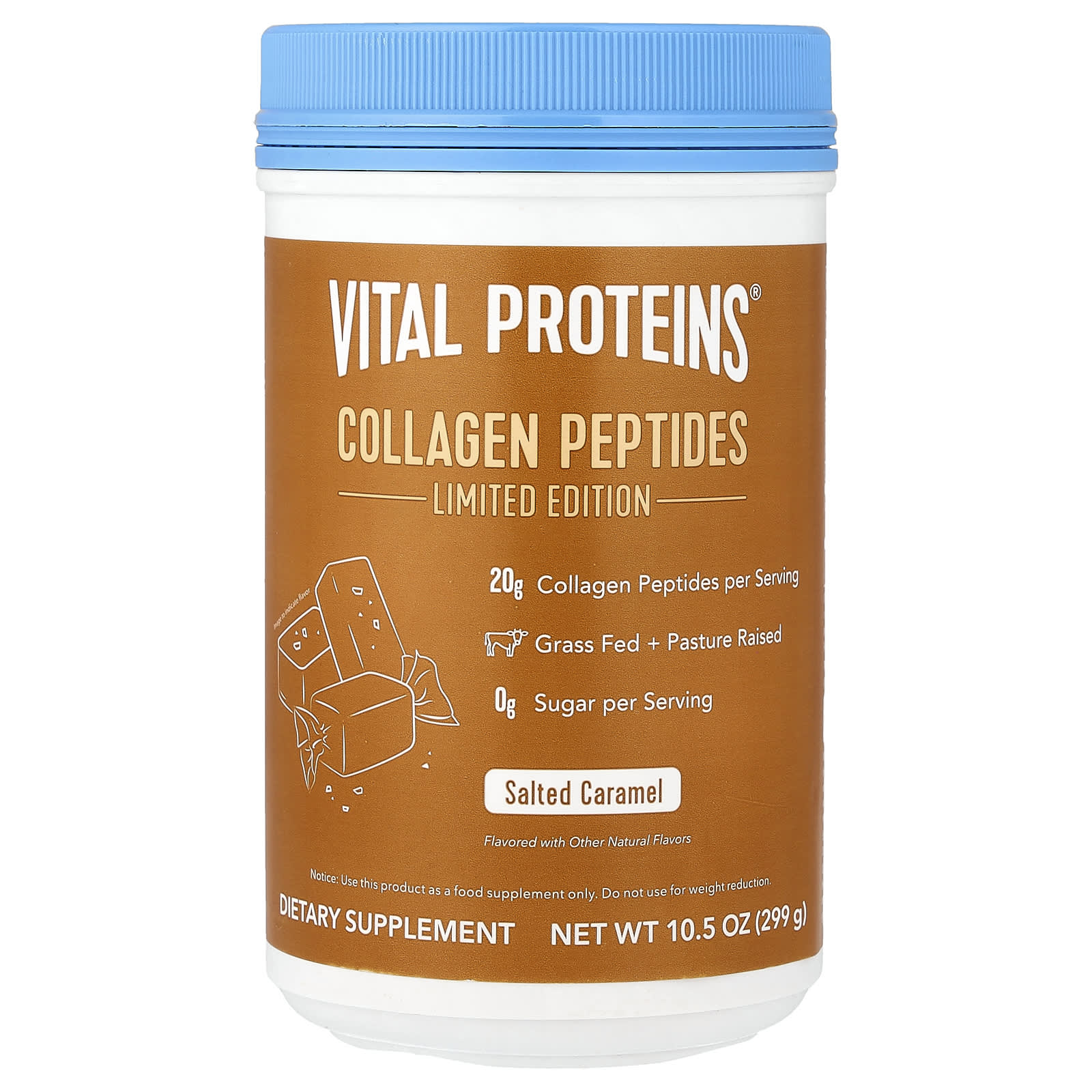 Vital Proteins, пептиды коллагена, соленая карамель, 299 г (10,5 унции)