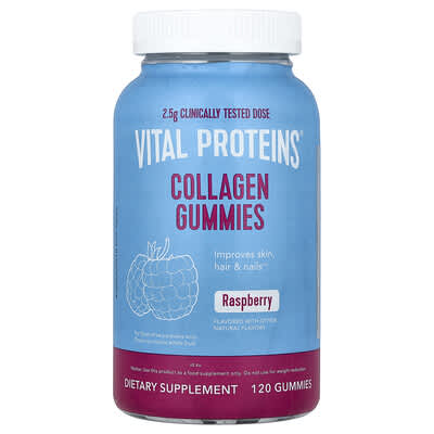 Vital Proteins, Collagen Gummies, Raspberry, 2.5 g, 120 gummies (0.6 g each)
